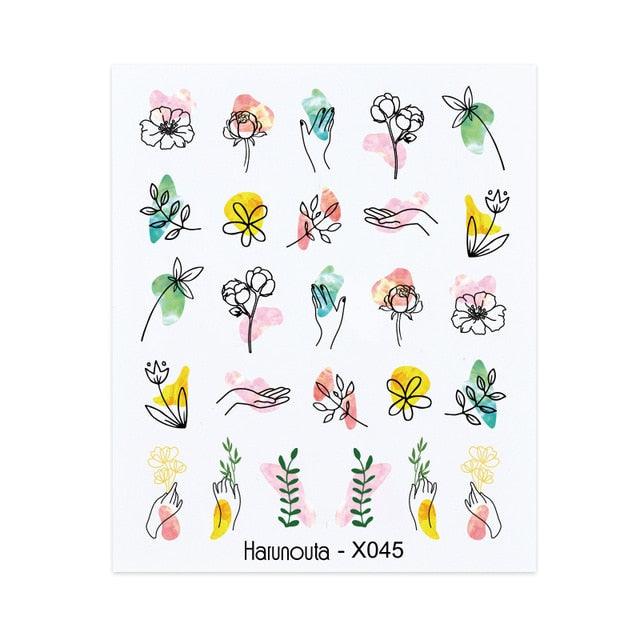 Spring Green Theme Water Decal Stickers for Nail Art