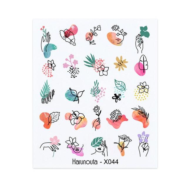 Spring Green Theme Water Decal Stickers for Nail Art