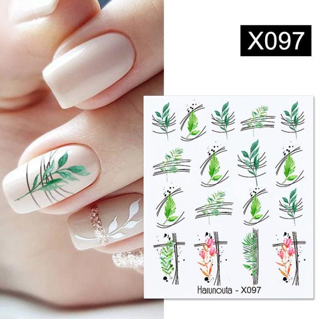 Spring Green Theme Water Decal Stickers for Nail Art