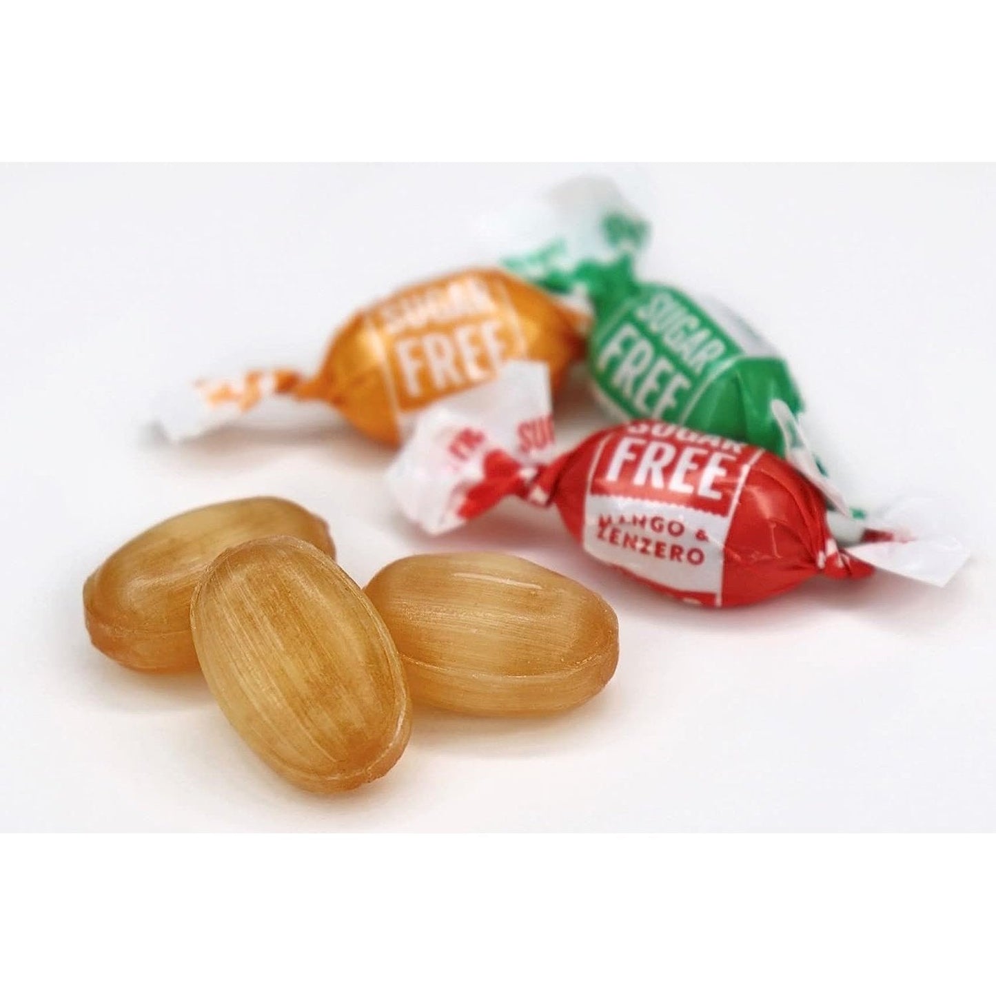 Andy Anand 55 Pc Caramelo de Jengibre Sin Azúcar - 3 Sabores, Hecho en Italia