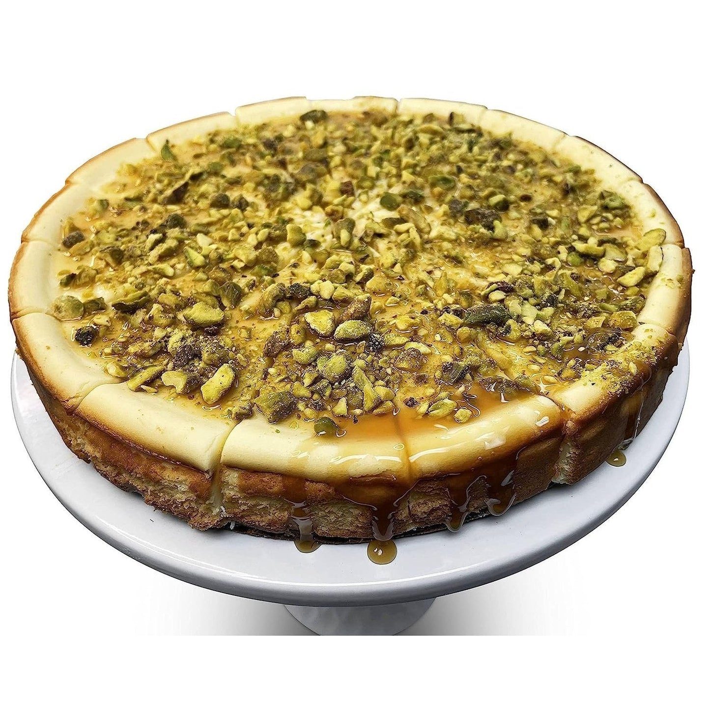 Tarta de Queso de Pistachos con Caramelo Sin Gluten de Andy Anand 9" - Postre Premium