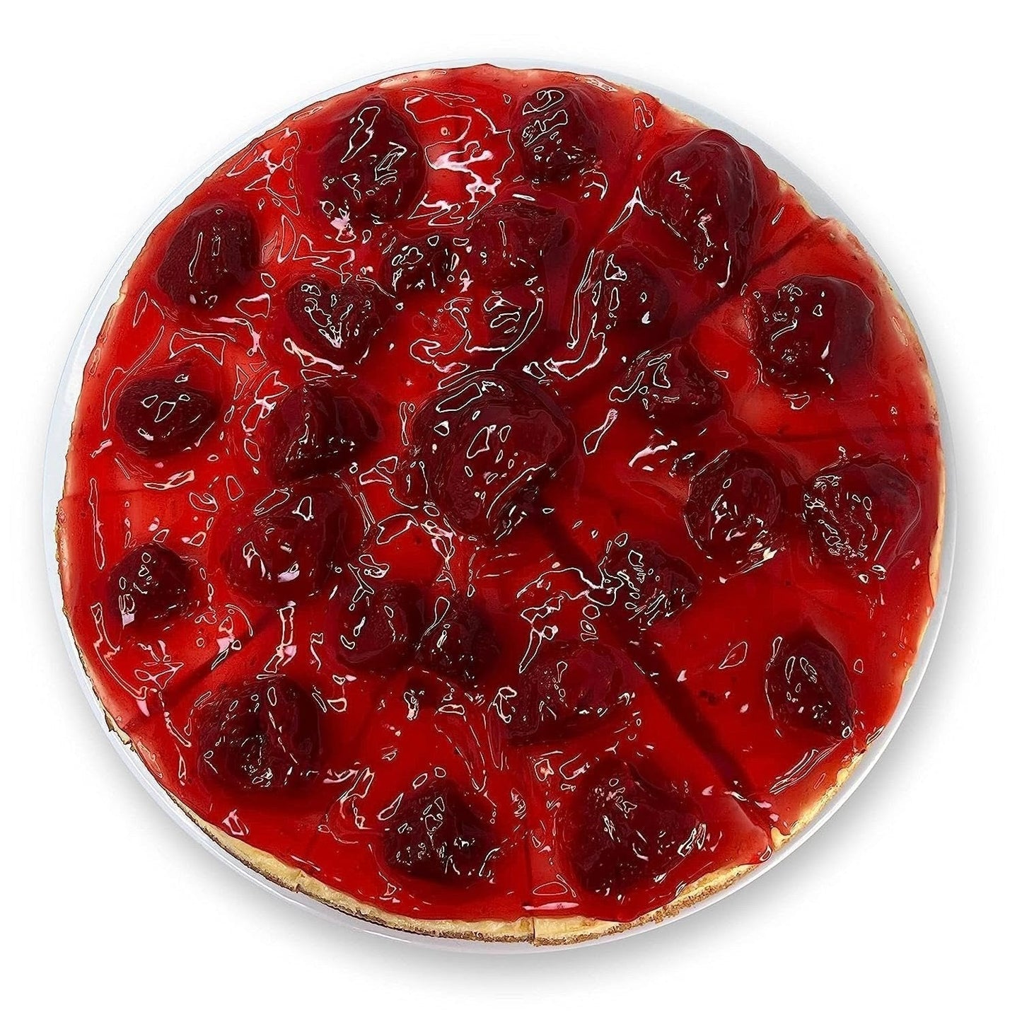 Tarta de Queso con Remolino de Fresa Andy Anand 9" - Delicia Gourmet Sin Hornear
