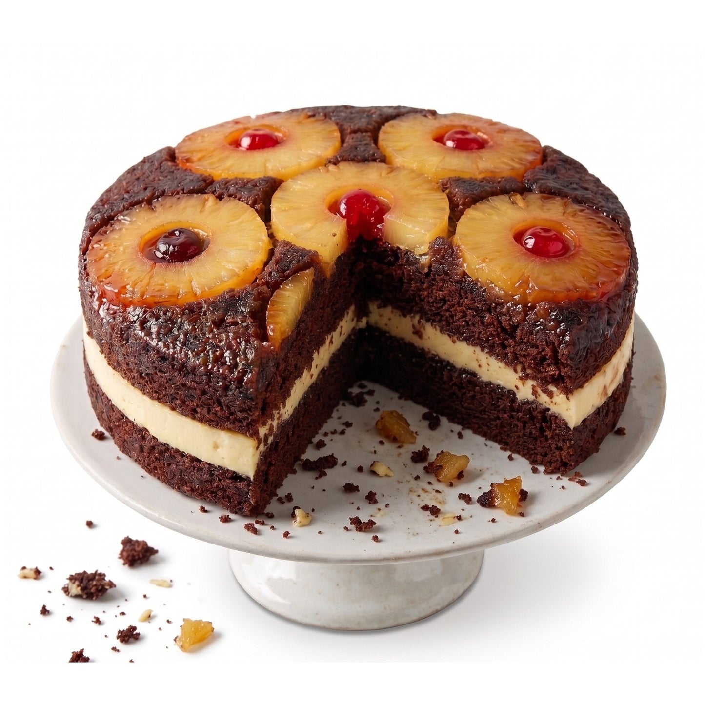 Gâteau à l'ananas à l'envers sans sucre Andy Anand 9" - Fraîchement cuit
