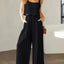 Elegant Square Neck Top and Wide Leg Pants Set
