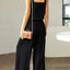 Elegant Square Neck Top and Wide Leg Pants Set