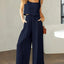 Elegant Square Neck Top and Wide Leg Pants Set