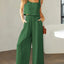 Elegant Square Neck Top and Wide Leg Pants Set
