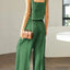 Elegant Square Neck Top and Wide Leg Pants Set