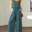 Elegant Square Neck Top and Wide Leg Pants Set