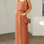 Elegant Square Neck Top and Wide Leg Pants Set