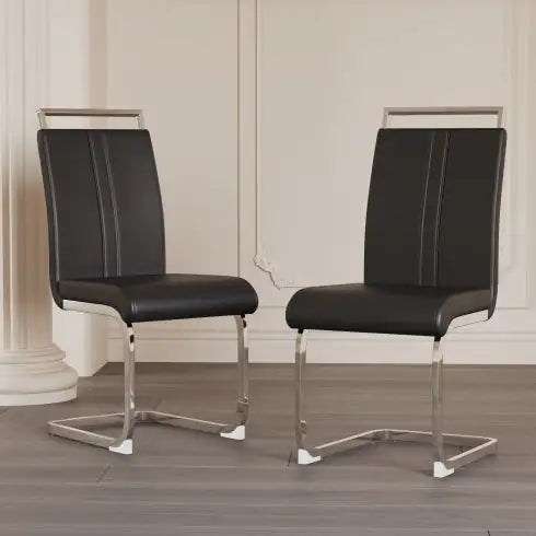 Modern PU Faux Leather Dining Chairs - Set of 4