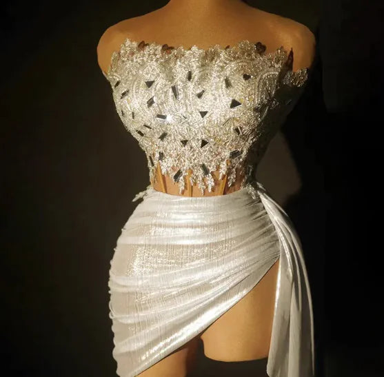 Conjunto de Falda de Cadena de Rhinestones Elegante