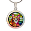 Artisan Stained Glass Cat Pendant Necklace - Korvel