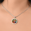 Artisan Stained Glass Cat Pendant Necklace - Korvel