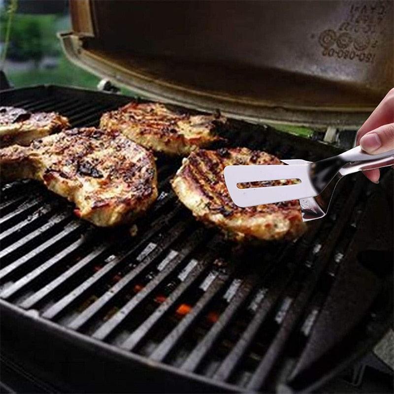 Versatile Stainless Steel Cooking Tongs - Ideal for BBQ, Steak, and More - Korvel