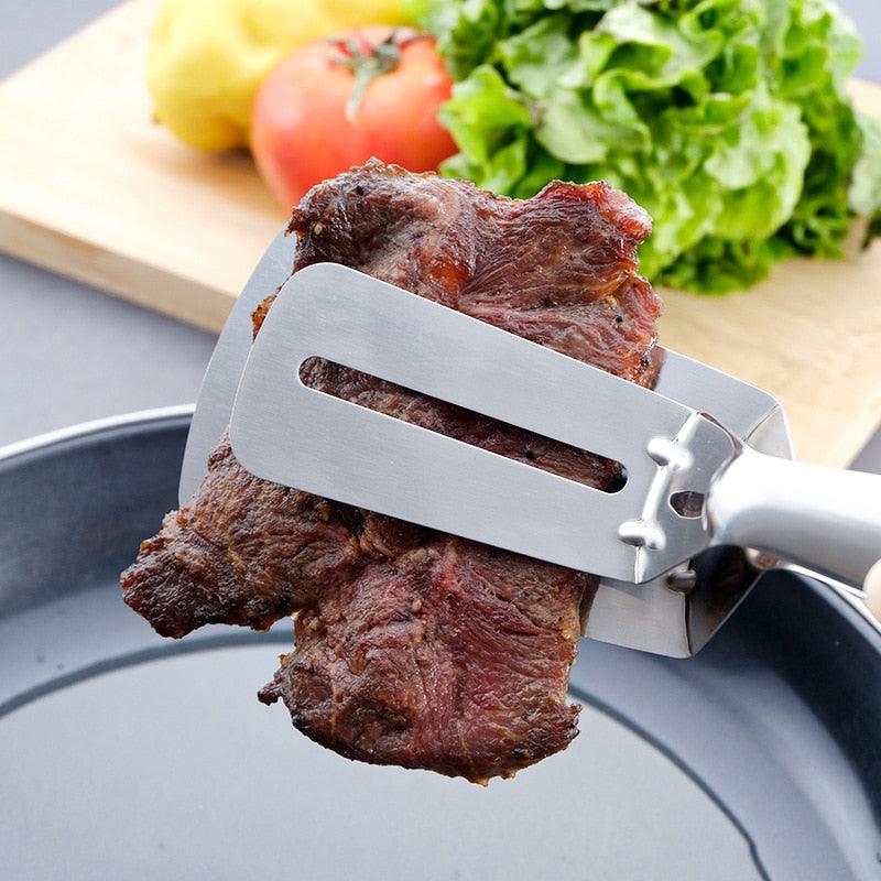 Versatile Stainless Steel Cooking Tongs - Ideal for BBQ, Steak, and More - Korvel