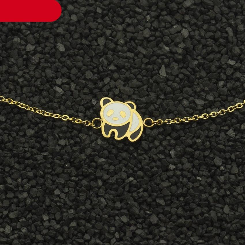 Gold Panda Cuff Bracelet - Trendy Women's Jewelry