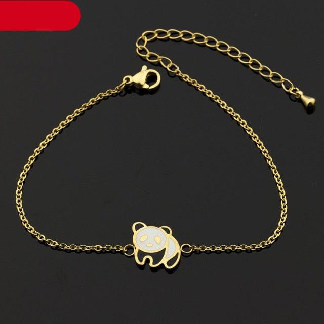 Gold Panda Cuff Bracelet - Trendy Women's Jewelry