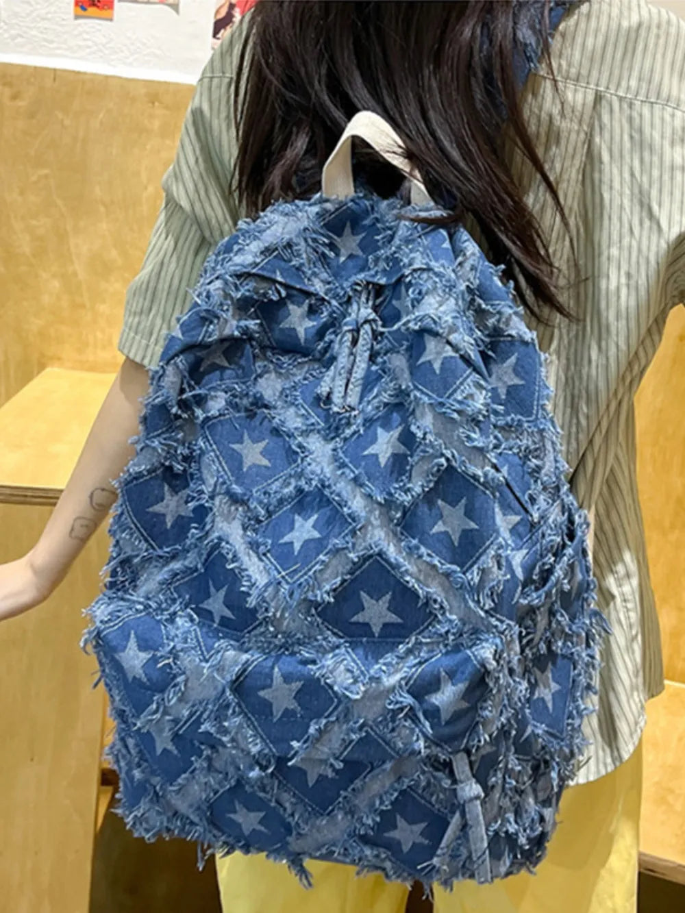 Star Denim Backpack Bag - Korvel