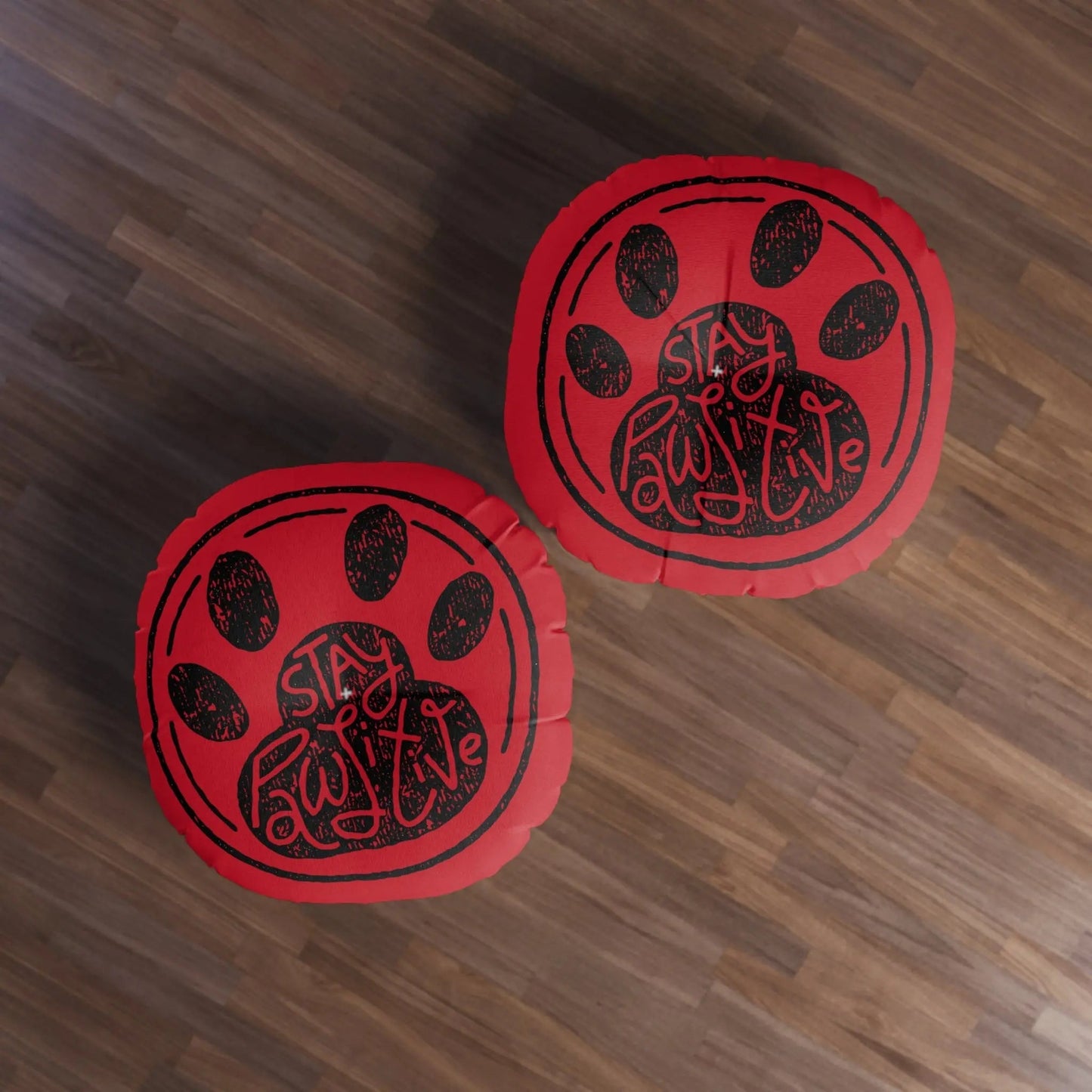 Stay Paw-sitive Round Tufted Floor Pillow for Pet Lovers