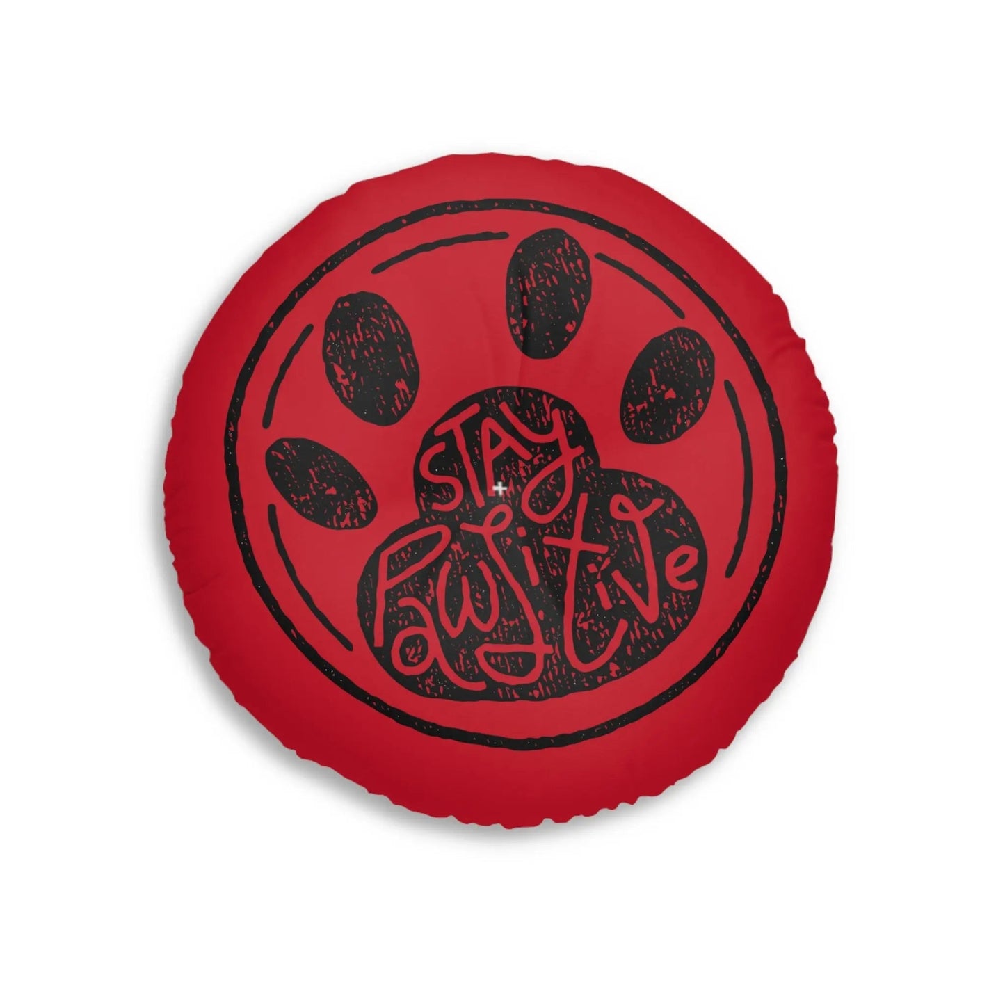 Stay Paw-sitive Round Tufted Floor Pillow for Pet Lovers