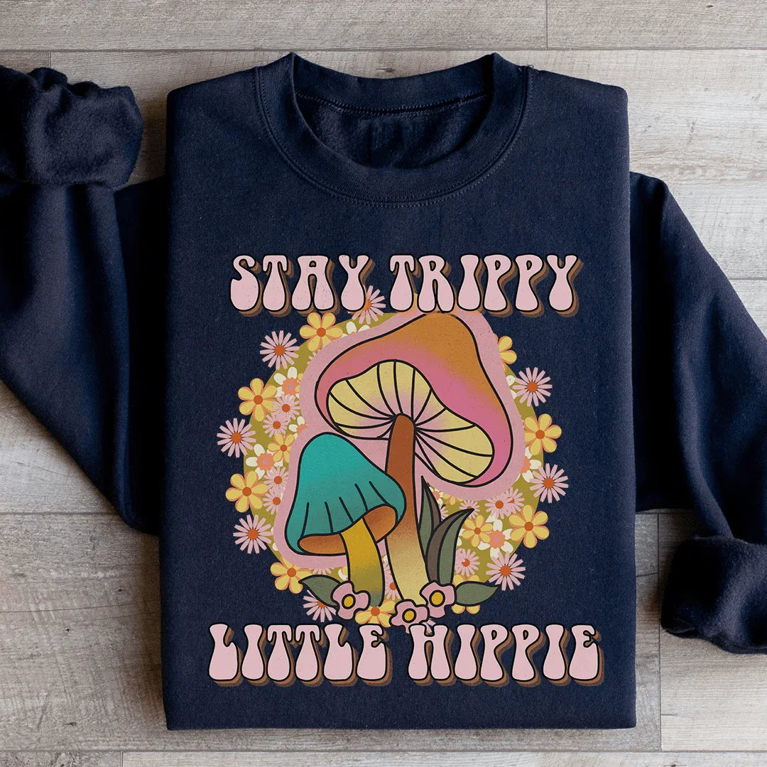 Sudadera con estampado de hongos hippies pequeños