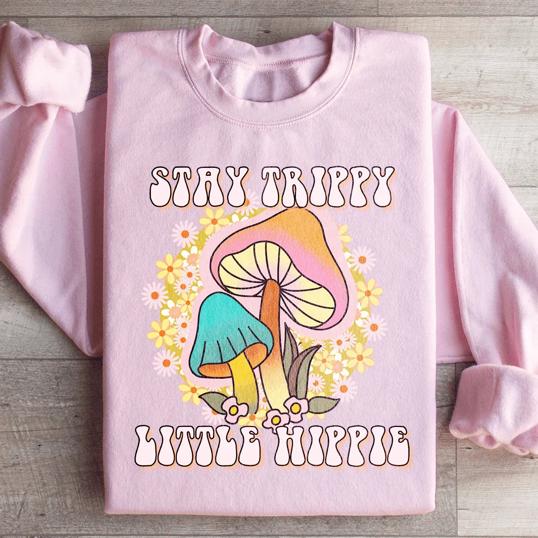 Sudadera con estampado de hongos hippies pequeños