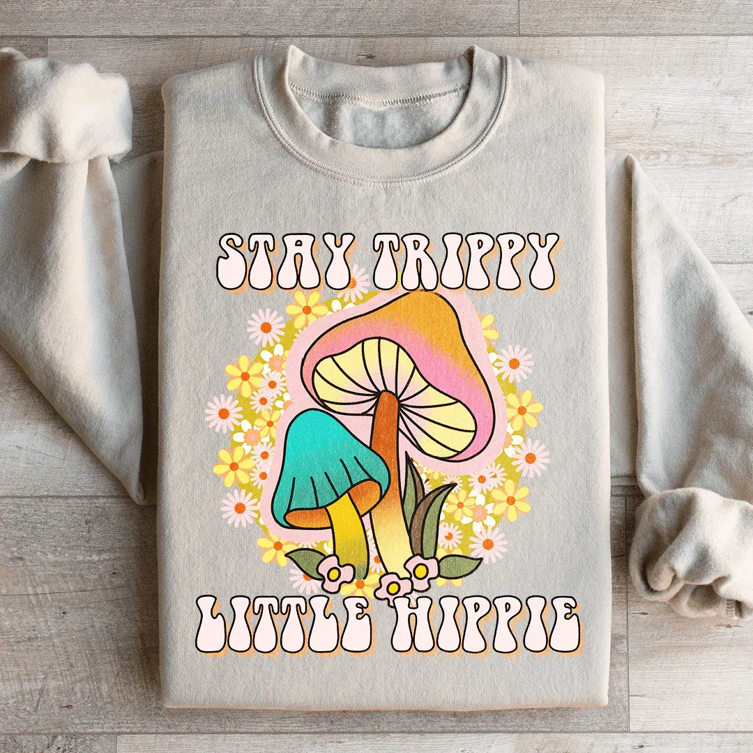 Sudadera con estampado de hongos hippies pequeños