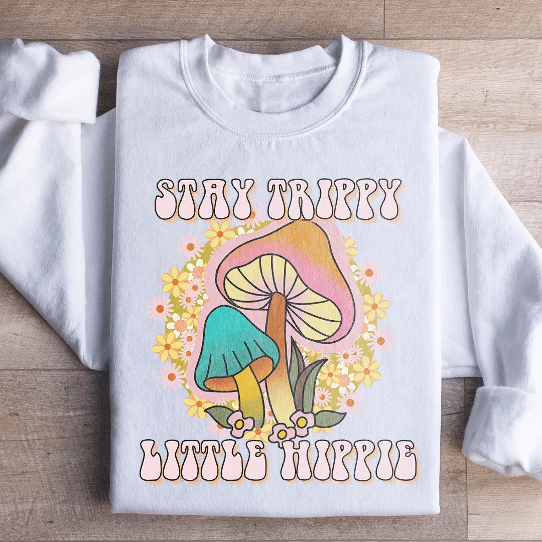 Sudadera con estampado de hongos hippies pequeños
