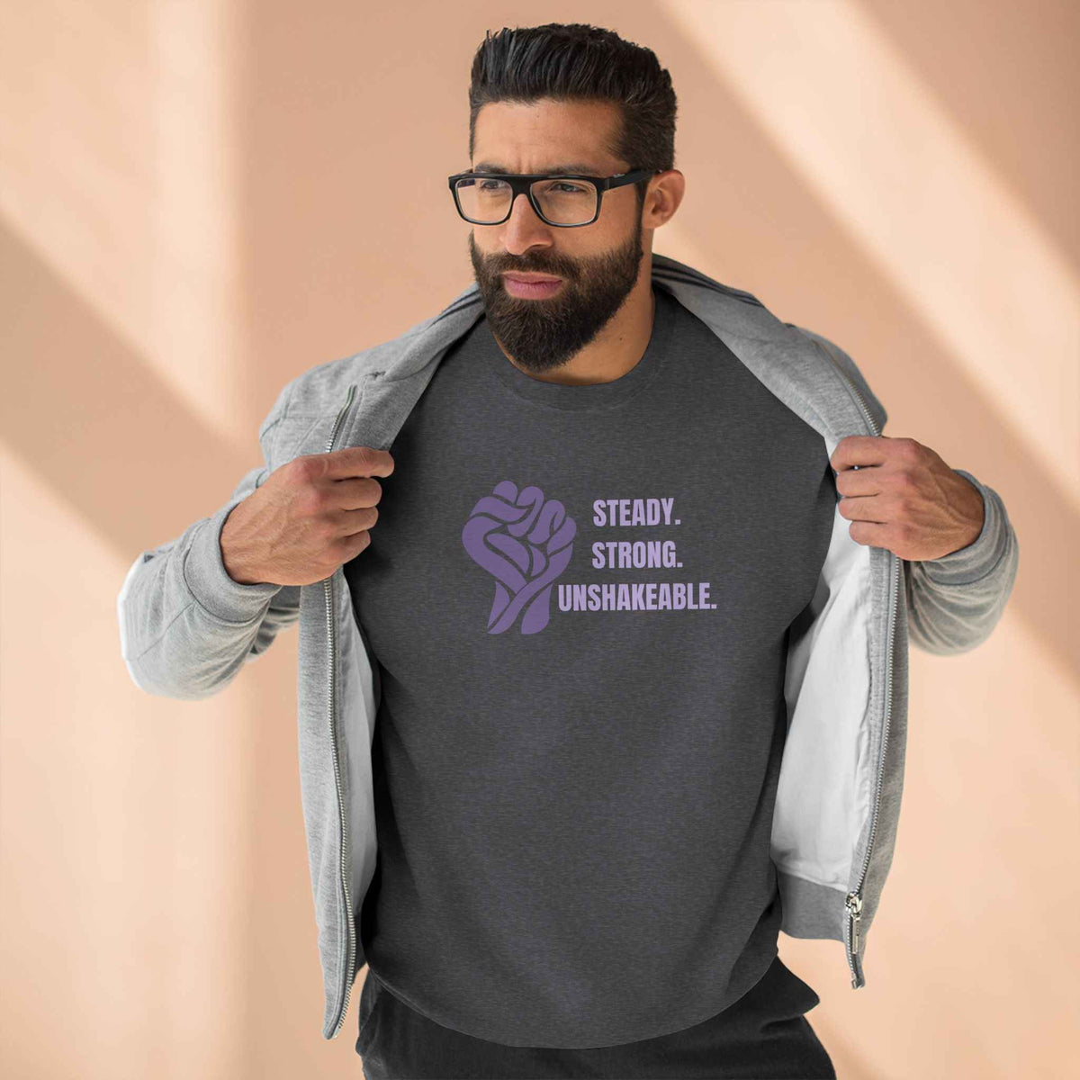 Steady. Strong. Unshakeable. Epilepsy Awareness Sweatshirt