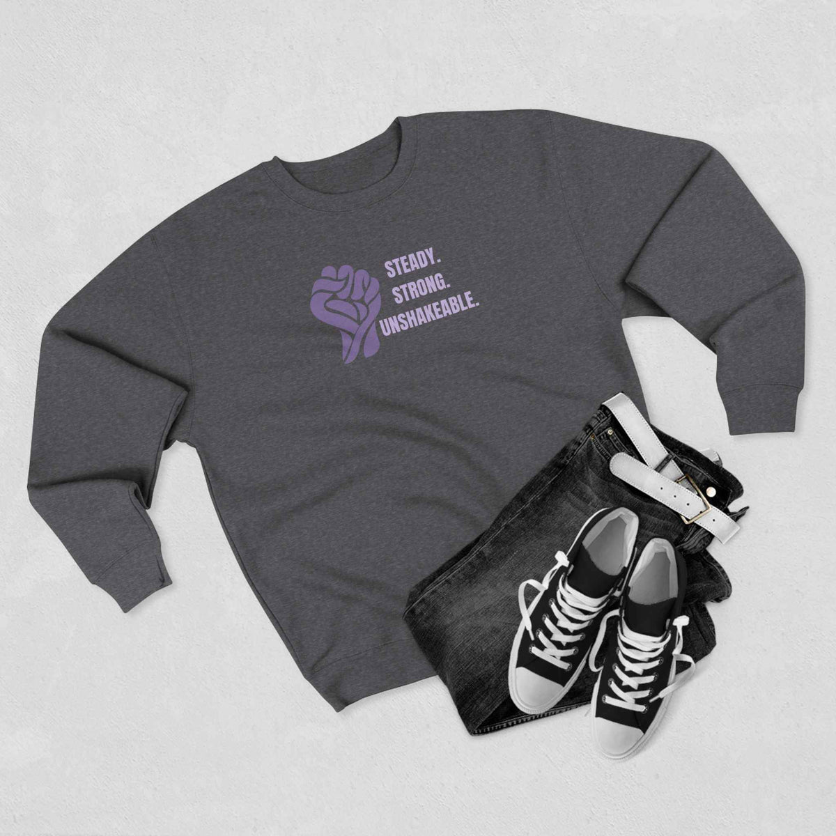 Steady. Strong. Unshakeable. Epilepsy Awareness Sweatshirt