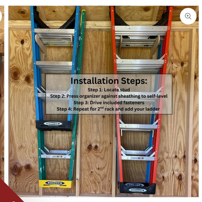 Dual Ladder Storage Rack - Wall-Mounted Organizer