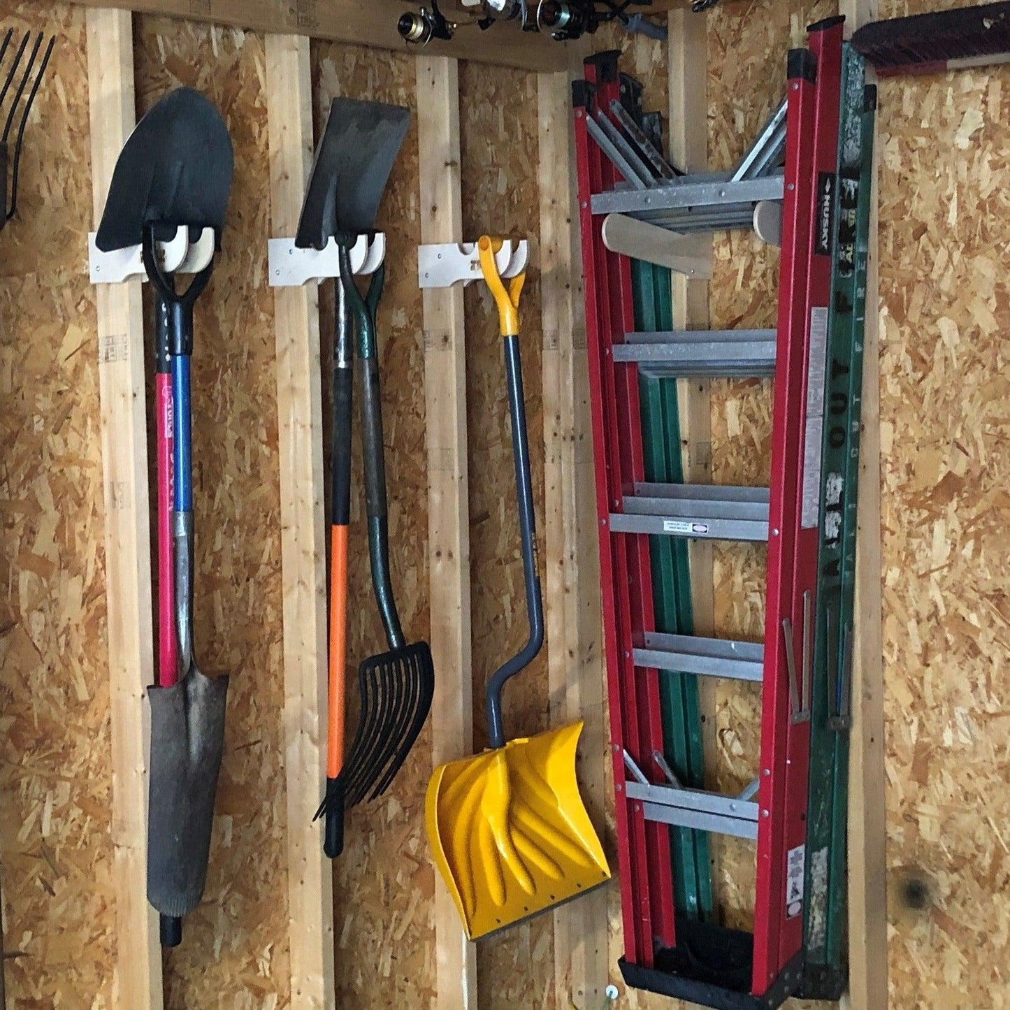 Dual Ladder Storage Rack - Wall-Mounted Organizer
