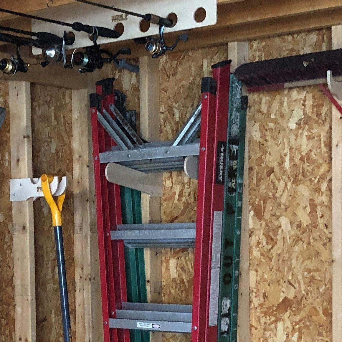 Dual Ladder Storage Rack - Wall-Mounted Organizer