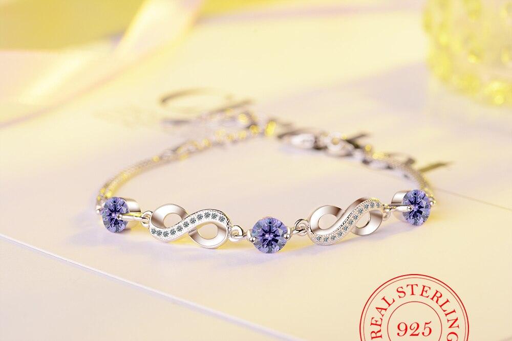 Sterling Silver Infinity Charm Bracelet for Women