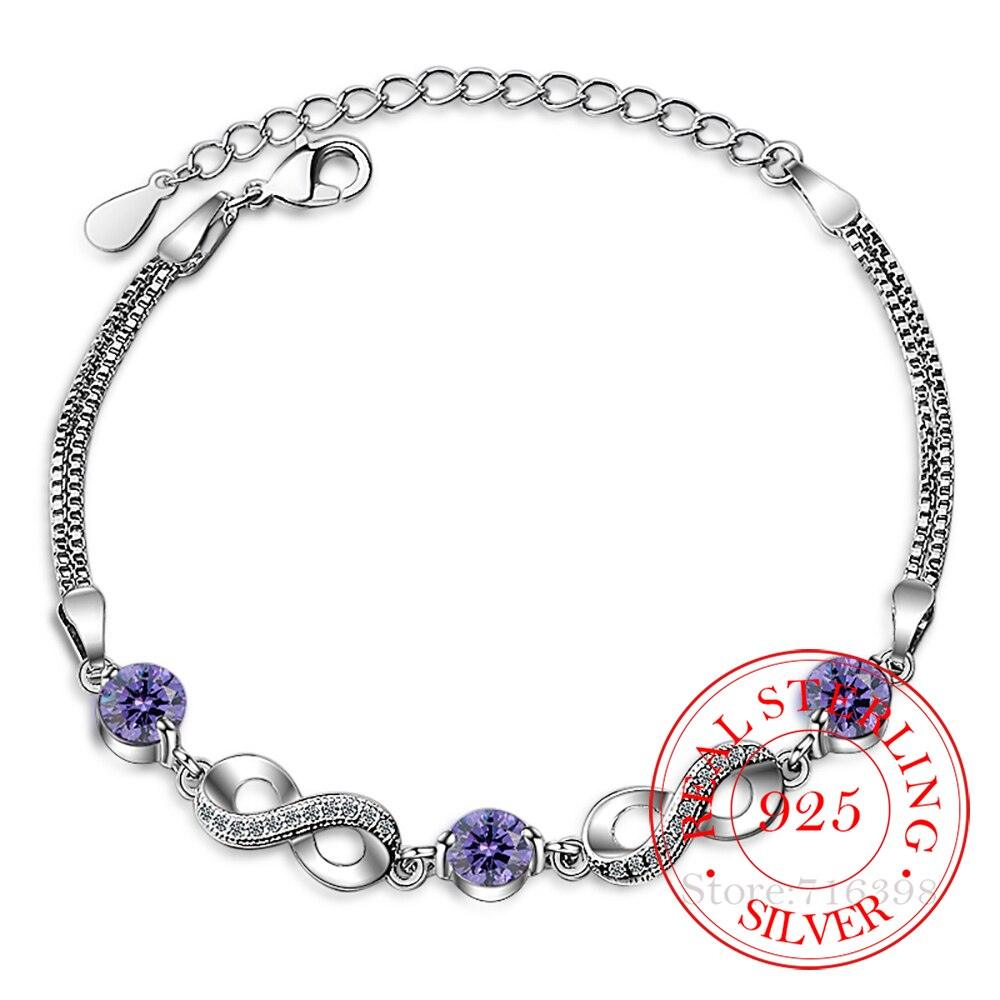 Sterling Silver Infinity Charm Bracelet for Women