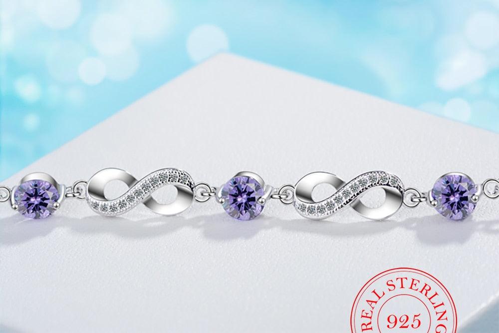 Sterling Silver Infinity Charm Bracelet for Women