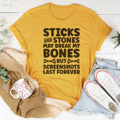 Camiseta de palos y piedras