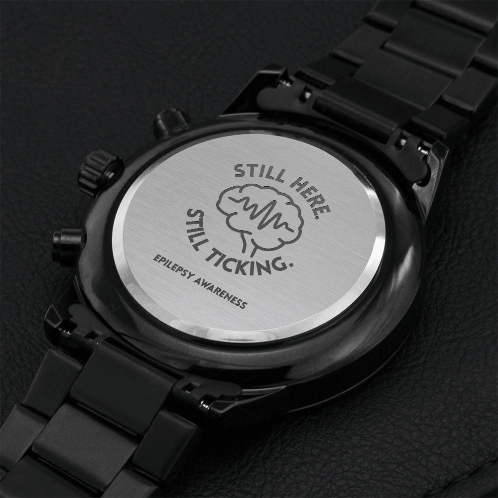 Montre chronographe gravée | Cadeau de sensibilisation à l'épilepsie