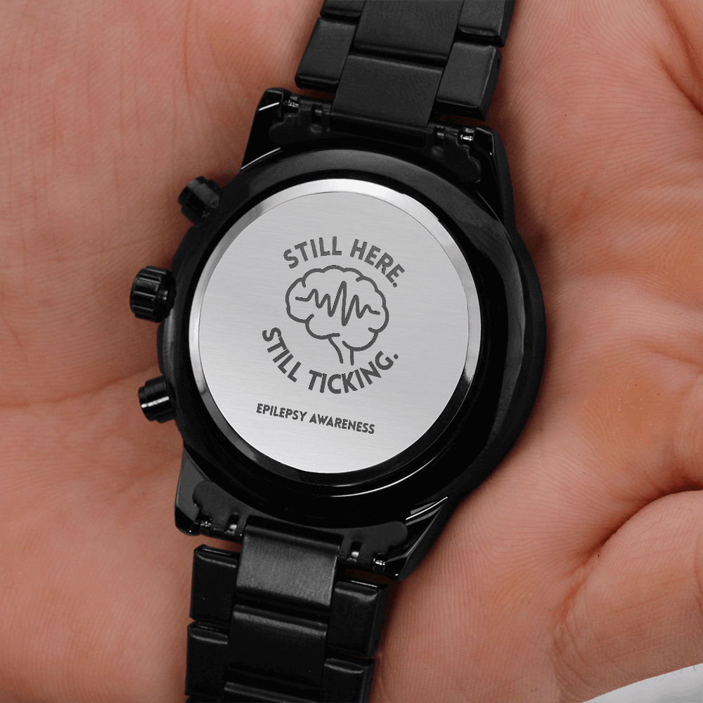 Montre chronographe gravée | Cadeau de sensibilisation à l'épilepsie