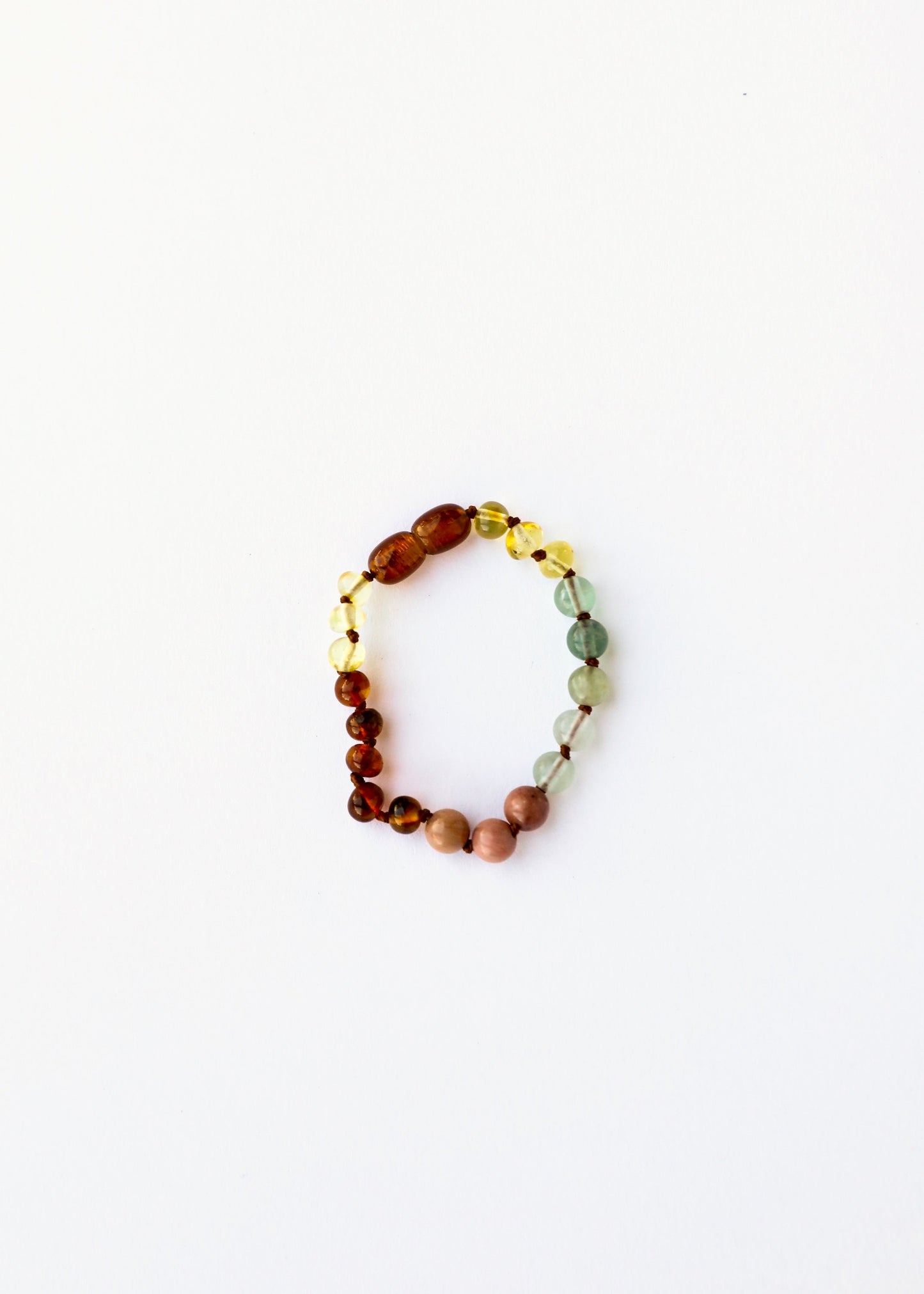 Raw Baltic Sea Amber + Stone Rainbow || Anklet • Bracelet - Korvel