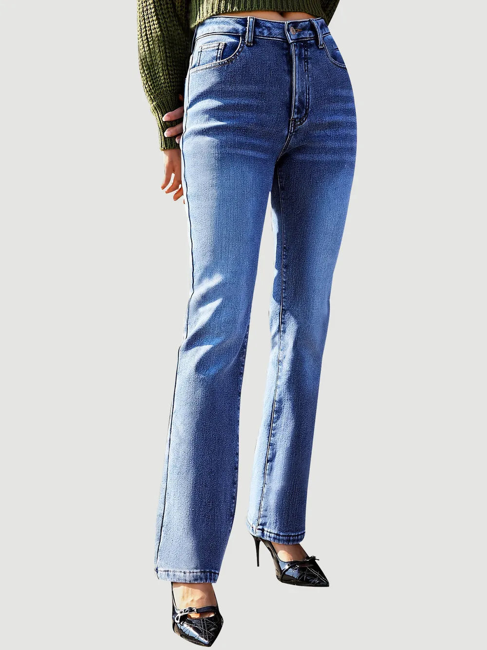 Premium Straight Leg Jeans with Pockets