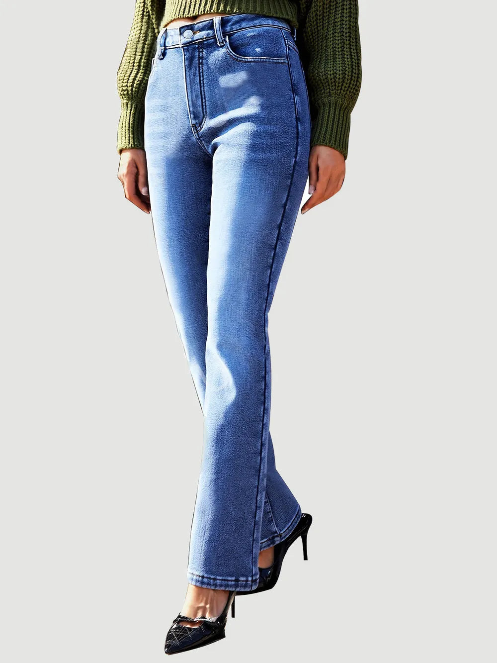 Premium Straight Leg Jeans with Pockets