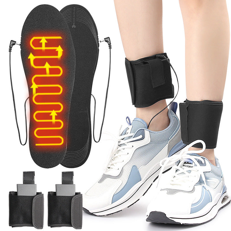 Strap portable men and women can cut heating insoles, washable battery box powered EVA electric insoles - Korvel