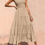 Strap top skirt with pleats and spliced A-line large swing dress - Korvel