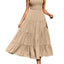 Strap top skirt with pleats and spliced A-line large swing dress - Korvel