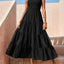 Strap top skirt with pleats and spliced A-line large swing dress - Korvel