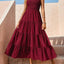 Strap top skirt with pleats and spliced A-line large swing dress - Korvel