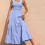 Strap top skirt with pleats and spliced A-line large swing dress - Korvel