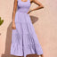Strap top skirt with pleats and spliced A-line large swing dress - Korvel